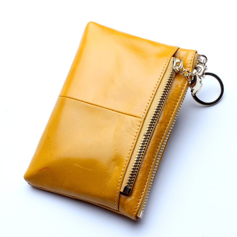 Retro Genuine Leather Coin Purse – Compact and Stylish Card Holder