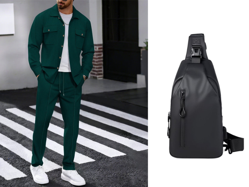 Men's Waffle Button-Up Jacket & Trousers Set – Breathable Waffle Knit, Relaxed Fit & Effortless Casual Style