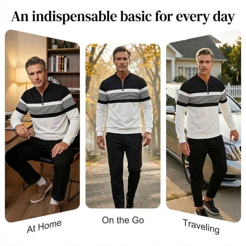 Men's Graphic Print Pullover & Pants Set – Street Style, Comfort Fit & Casual Look