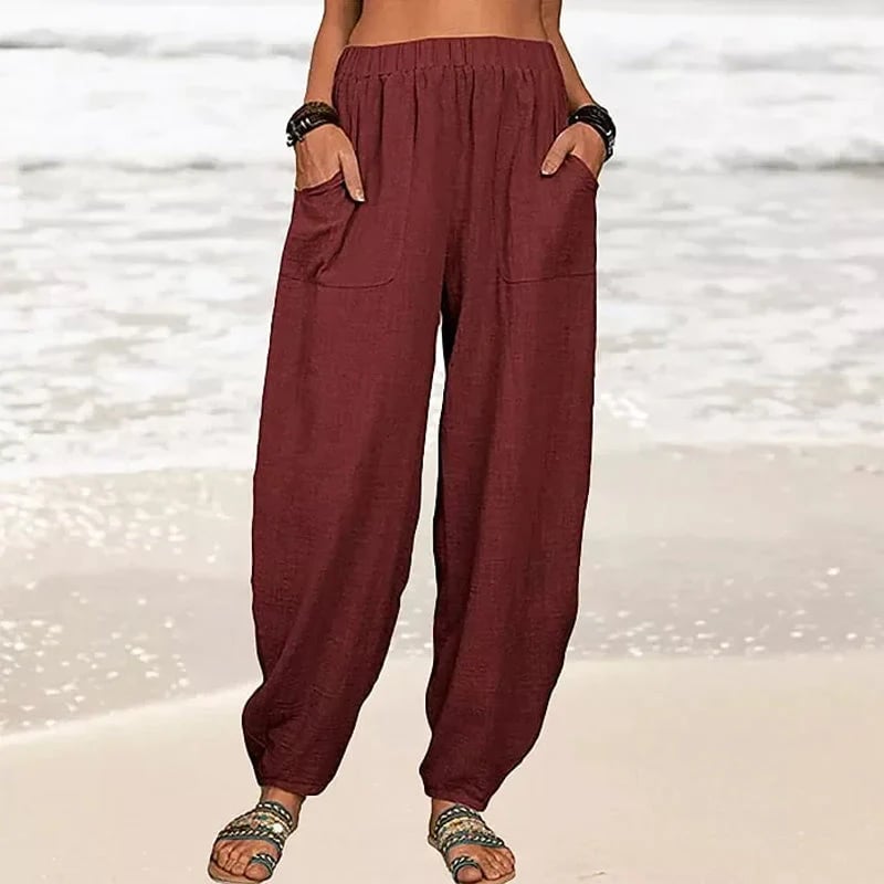 ✨Last Day 49% OFF✨Women's Solid Color Loose Cotton And Linen Casual Pants Buy 2 Get Free Shipping Today