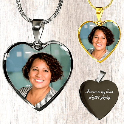 Photo Engraved Necklace Memorial Gift