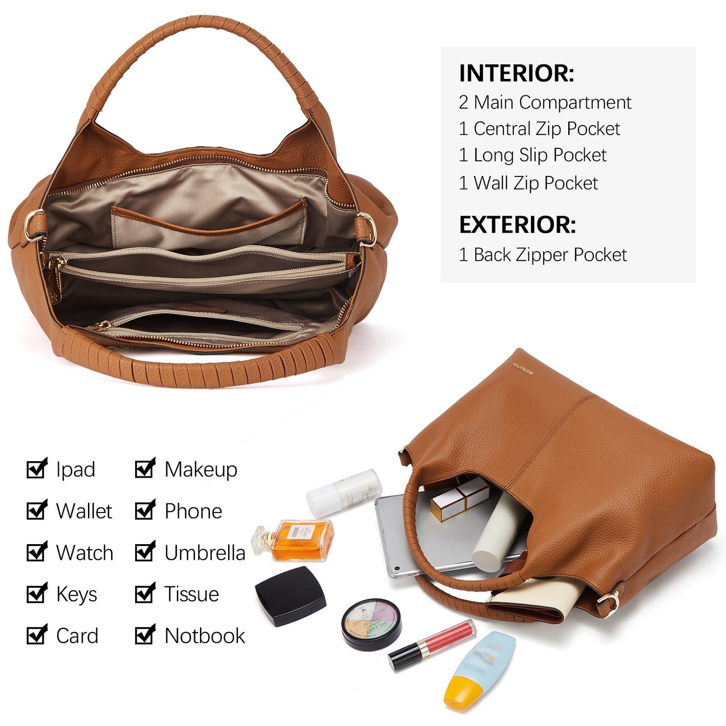 Nevin Genuine Leather Satchel Tote