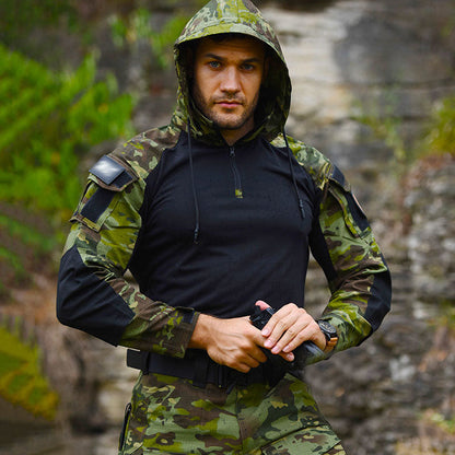 Nexenri Outdoor Cool Hooded Long Sleeve Men's T-shirt