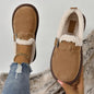 Women's Plush Round Toe Slip-On Loafers Shoes