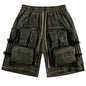 Retro Tide High Arcade Multi-pocket Casual Men's Shorts
