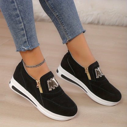 Women's casual platform slip-on sneakers
