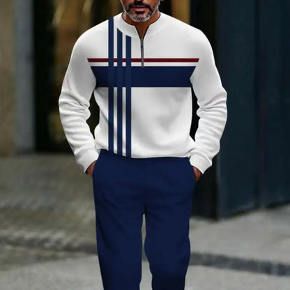Men's Graphic Print Pullover & Pants Set – Street Style, Comfort Fit & Casual Look