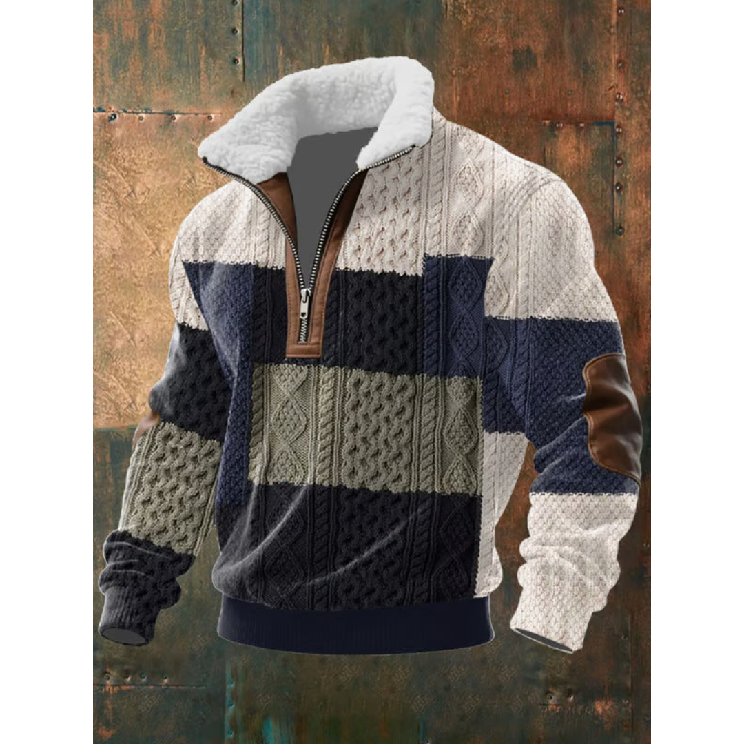 HIGH-COLLAR FLEECE SWEATER