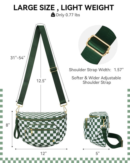 ✨Last Day 49% OFF✨Checkered Leather Bum & Crossbody Bag – RFID Protected-Buy 2 Get Free Shipping Today