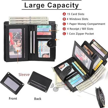 Women's Premium RFID Leather Bifold Wallet