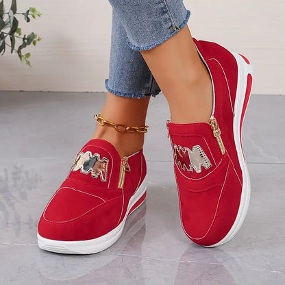 Women's casual platform slip-on sneakers