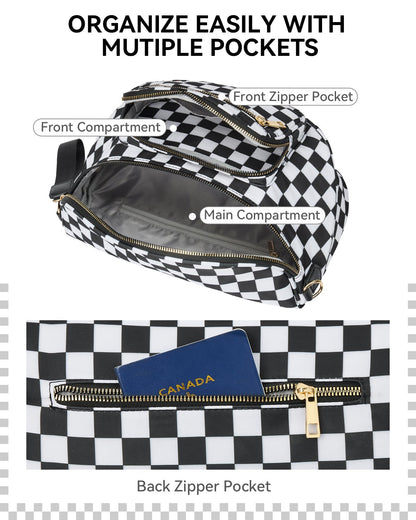 ✨Last Day 49% OFF✨Checkered Leather Bum & Crossbody Bag – RFID Protected-Buy 2 Get Free Shipping Today