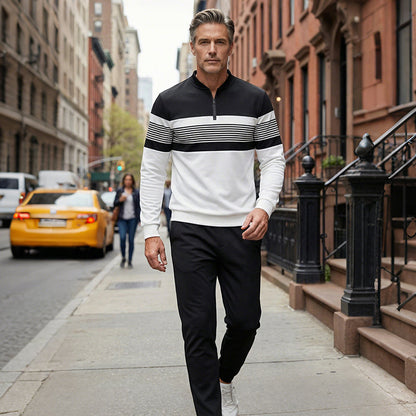 Men's Graphic Print Pullover & Pants Set – Street Style, Comfort Fit & Casual Look