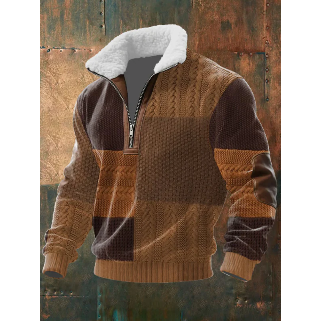 HIGH-COLLAR FLEECE SWEATER