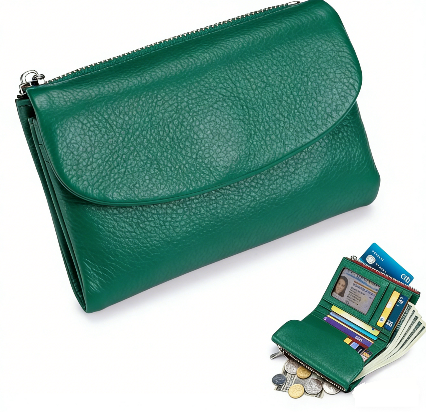 Last Day 49% OFF Pebble Leather Wallet Buy 2 Get Free Shipping Today