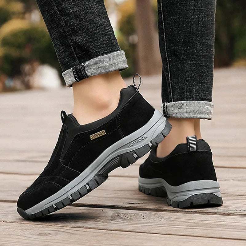 Men's Orthopedic Slip-On Winter Walking Shoes - Fleece-Lined, Waterproof & Anti-Slip Rubber Sole