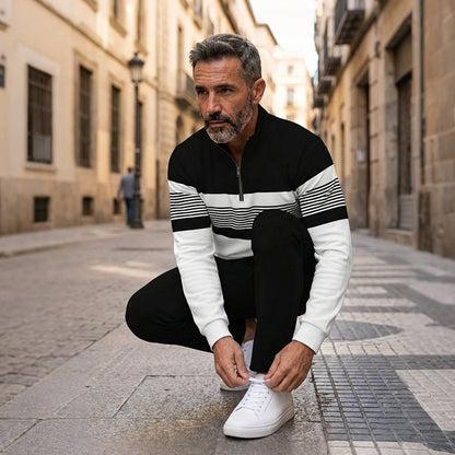 Men's Graphic Print Pullover & Pants Set – Street Style, Comfort Fit & Casual Look