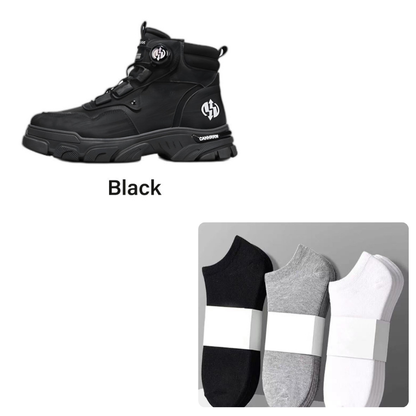⏰Men's outdoor swivel buckle work shoes（Waterproof, Anti-slip,Comfortable and Breathable）