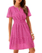 Women V Neck Lace A Line Summer Dress