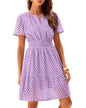 Women V Neck Lace A Line Summer Dress