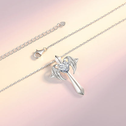 Angel Wings Cross Necklace Gift