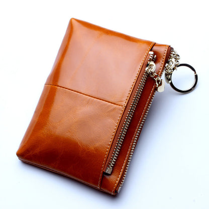 Retro Genuine Leather Coin Purse – Compact and Stylish Card Holder
