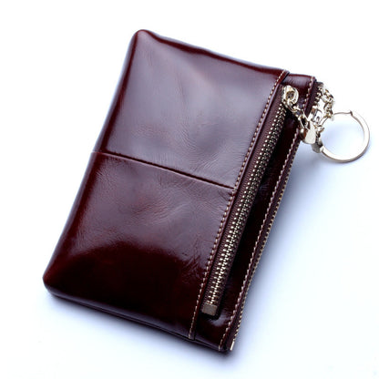 Retro Genuine Leather Coin Purse – Compact and Stylish Card Holder