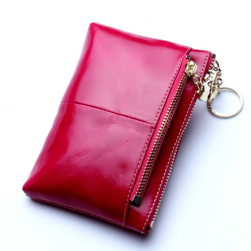 Retro Genuine Leather Coin Purse – Compact and Stylish Card Holder