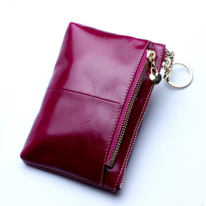 Retro Genuine Leather Coin Purse – Compact and Stylish Card Holder