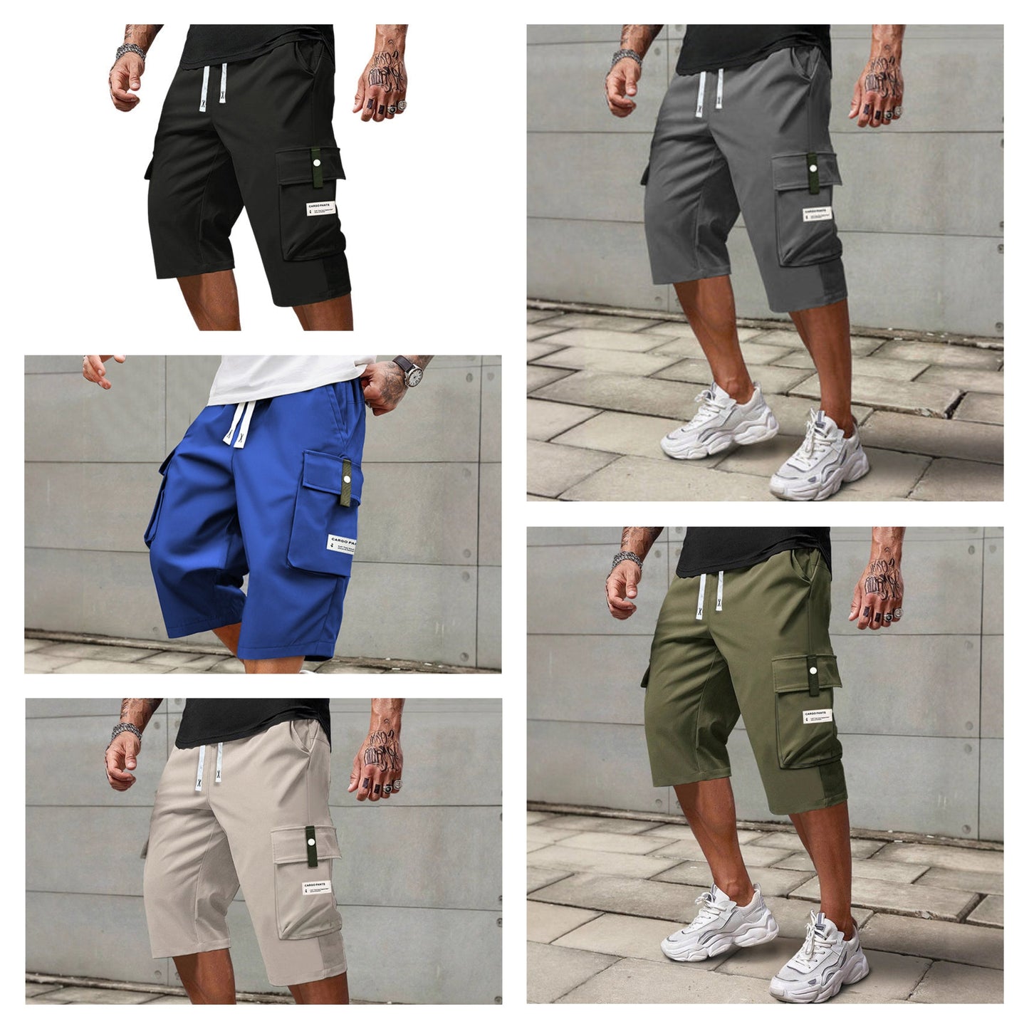 LAST DAY SALE 50% OFF Men's Casual Drawstring Capri Cargo Pants