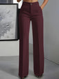 High waisted straight leg minimalist suit pants
