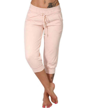 High-waisted drawstring pocket sweatpants