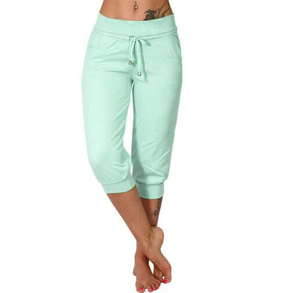 High-waisted drawstring pocket sweatpants