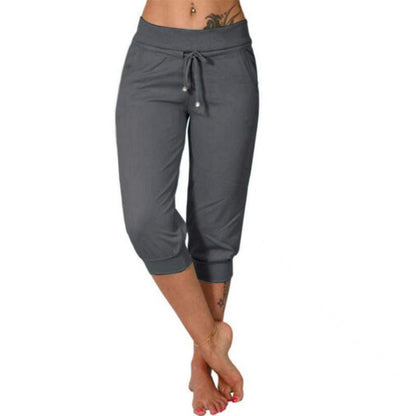 High-waisted drawstring pocket sweatpants