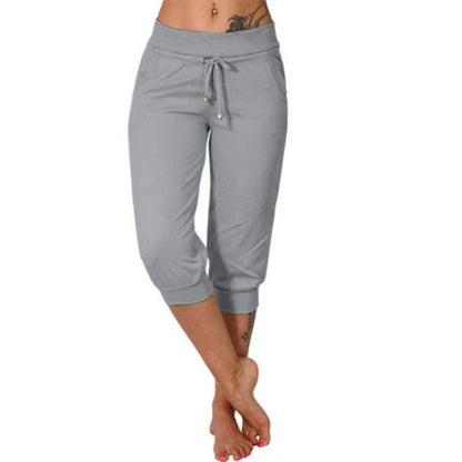 High-waisted drawstring pocket sweatpants