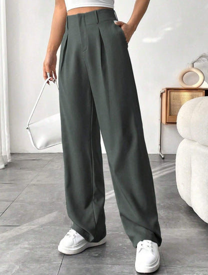 High Waist Wide-Leg Versatile Casual Suit Pants