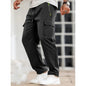 Men's Solid Color Cargo Pants with Zipper Pockets