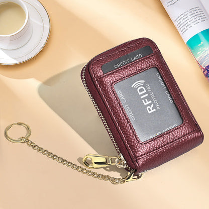 Cross-Border Small Card Bag Document Bag Rfid Anti-Theft Bank Card Bus Card Document Bag Car Key Zipper Bag