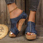 Aure Paris Studded Comfort Wedge Sandals