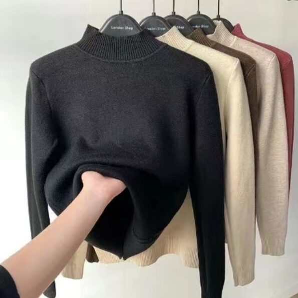 Women Turtleneck Sweater Autumn Winter Elegant Thick Warm Long