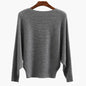 Women's Boat Neck Bat Sleeve Knitted Sweater