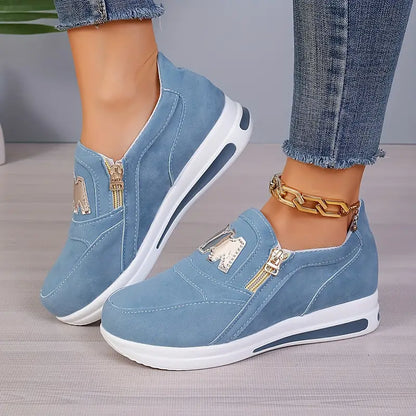 Women's casual platform slip-on sneakers