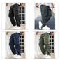 Men's Solid Color Cargo Pants with Zipper Pockets