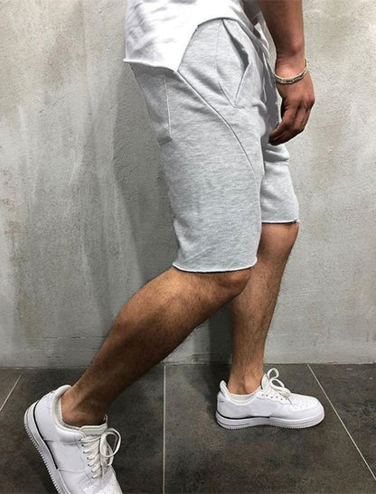 Nexenri Loose Plain Elastic Waist Shorts
