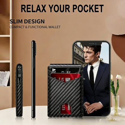 Minimalist RFID Aluminum Wallet with Pop-Up & ID Window