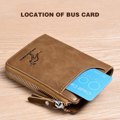 Men Wallet Zipper Purse with Rfid Protected