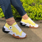 Eyelet Lace-up Contrast Paneled Muffin Sneakers