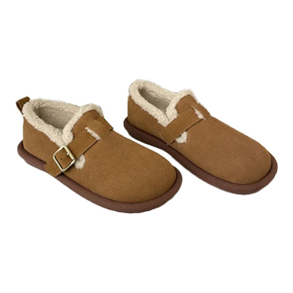 Women's Plush Round Toe Slip-On Loafers Shoes