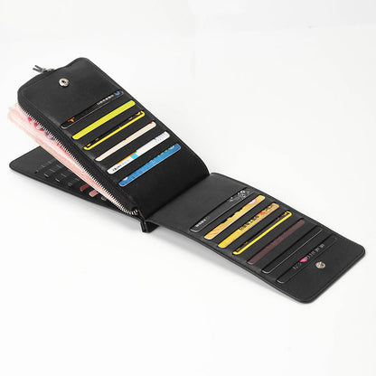 Unisex Long Wallet Zipper Pocket 1 zipper slot , 26 card slot