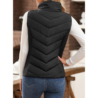 Lightweight Comfort: Women’s Sleeveless Puffer Zip Vest Outerwear